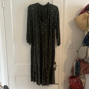 Madewell Floral Green Midi Dress L